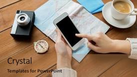  Presentation with compass map - Slides with maps roads compass - vacation tourism travel technology background and a  colored foreground