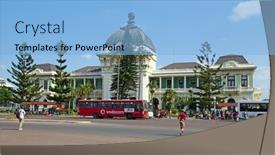  Presentation with bus station - PPT theme having maputo-mozambique-april-29-main background and a  colored foreground