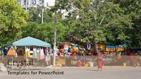  Presentation with batik - Audience pleasing slide set consisting of maputo-mozambique-april-29-traditional backdrop and a coral colored foreground
