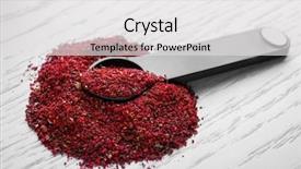  Presentation with powder metallurgy - Colorful slide deck enhanced with maqui berry powder and measuring backdrop and a light gray colored foreground