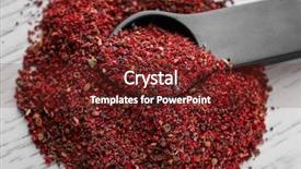  Presentation with powder - PPT theme having maqui berry powder and measuring background and a tawny brown colored foreground