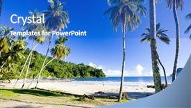  Presentation with trinidad and tobago - PPT theme with maracas bay trinidad background and a cobalt blue colored foreground