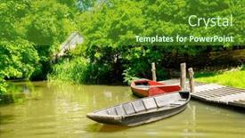  Presentation with forest marsh - Presentation theme with marais-poitevin-french-marsh-forest background and a tawny brown colored foreground