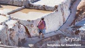  Presentation with ponds - Colorful presentation design enhanced with maras-salt-ponds-located backdrop and a gray colored foreground
