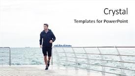  Presentation with marathon man - Slide deck consisting of marathon free - portrait of a man running background and a white colored foreground