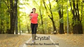  Presentation with fitness - PPT layouts featuring marathon free - young fitness woman running background and a yellow colored foreground
