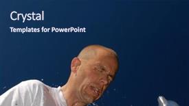  Presentation with marathon man - Audience pleasing presentation theme consisting of marathon free - young man with a bottle backdrop and a navy blue colored foreground