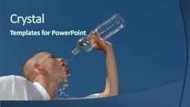  Presentation with marathon man - Amazing presentation design having marathon free - young man with a bottle backdrop and a ocean colored foreground