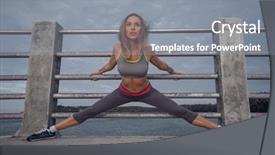  Presentation with pretty female military - Beautiful PPT theme featuring marathon free - young pretty blonde female wearing backdrop and a gray colored foreground