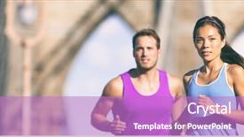  Presentation with crossing bridge - PPT layouts with marathon on brooklyn bridge background and a purple colored foreground