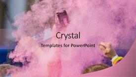  Presentation with marathon - Audience pleasing slide set consisting of marathon people covered with color backdrop and a coral colored foreground