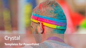  Presentation with explosion of colored powder - Audience pleasing slide deck consisting of marathon people covered with color backdrop and a coral colored foreground