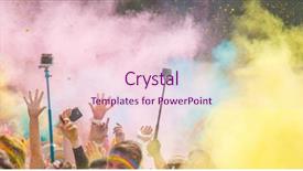  Presentation with marathon - Audience pleasing PPT theme consisting of marathon people covered with color backdrop and a lemonade colored foreground