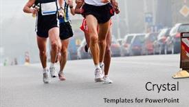  Presentation with marathon - Slides having maraton - people running in city marathon background and a light gray colored foreground