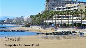  Presentation with venus - Amazing slide deck having marbella-spain-march-13-view backdrop and a mint green colored foreground