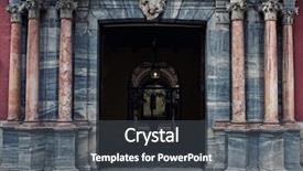  Presentation with up of a blue marble - Audience pleasing presentation consisting of marble-arch-malaga backdrop and a  colored foreground