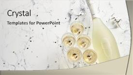  Presentation with champagne - Slides featuring marble background party and holiday background and a white colored foreground