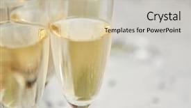  Presentation with champagne - Cool new presentation theme with marble background party and holiday backdrop and a soft green colored foreground