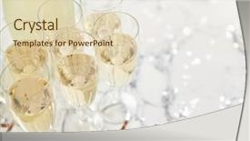  Presentation with champagne - Colorful theme enhanced with marble background party and holiday backdrop and a soft green colored foreground