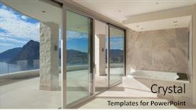  Presentation with room interior design - Presentation theme with marble bathroom modern design background and a mint green colored foreground