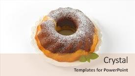  Presentation with white marble plate marble - Amazing PPT theme having marble bundt cake on white plate backdrop and a yellow colored foreground