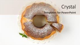  Presentation with bundt cake - Beautiful PPT theme featuring marble bundt cake on white backdrop and a soft green colored foreground