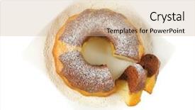  Presentation with bundt cake - Slide set featuring marble bundt cake two slices background and a coral colored foreground