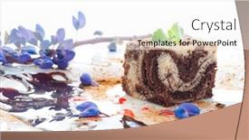  Presentation with sauce - Beautiful presentation theme featuring marble cake on plate backdrop and a white colored foreground