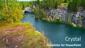  Presentation with marble - Presentation theme featuring marble-canyon-with-water background and a ocean colored foreground