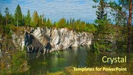  Presentation with marble - Colorful theme enhanced with marble-canyon-with-water backdrop and a tawny brown colored foreground
