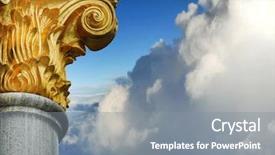  Presentation with architectural acoustics - Slide set consisting of marble column - architectural fragment background and a gray colored foreground