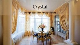  Presentation with modern flowers - Presentation theme enhanced with marble column - bouquet of flowers background and a coral colored foreground