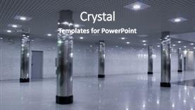  Presentation with middle east dubai mall shopping - Colorful PPT theme enhanced with marble column - empty business hall in shopping backdrop and a  colored foreground