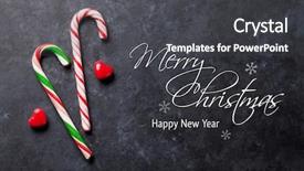  Presentation with candy canes - PPT layouts consisting of candy canes over stone background background and a dark gray colored foreground