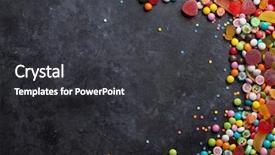  Presentation with jelly - Cool new PPT layouts with hard heart - colorful candies jelly and marmalade backdrop and a dark gray colored foreground