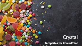  Presentation with jelly - Presentation theme enhanced with colorful candies jelly and marmalade background and a dark gray colored foreground
