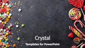  Presentation with jelly - Colorful presentation theme enhanced with colorful candies jelly and marmalade frame over stone background top view with copy space backdrop and a dark gray colored foreground