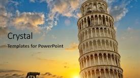  Presentation with tower - PPT theme having leaning tower and the cathedral background and a coral colored foreground
