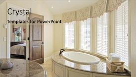  Presentation with tub - Cool new presentation with marble granite - elegant bathroom and large tub backdrop and a soft green colored foreground