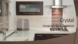  Presentation with new cold room storage - Presentation design featuring marble granite - new kitchen room background and a mint green colored foreground