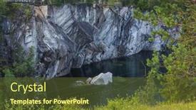  Presentation with mountain lake - PPT theme with marble-lake-in-ruskeala-mountain background and a tawny brown colored foreground