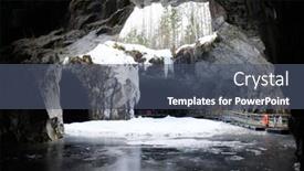  Presentation with russia - Theme enhanced with marble-quarry-in-ruskeala-karelia background and a ocean colored foreground