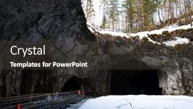  Presentation with russia - PPT theme featuring marble-quarry-in-ruskeala-karelia background and a tawny brown colored foreground