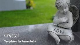  Presentation with angel - PPT layouts enhanced with marble statue of a cherub background and a gray colored foreground