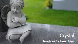  Presentation with statue of the virgin mary - Colorful presentation theme enhanced with marble statue of a cherub backdrop and a gray colored foreground