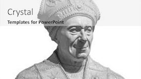  Presentation with roman catholic - Amazing presentation theme having marble-statue-of-bishop-leonardo backdrop and a light gray colored foreground