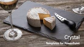  Presentation with cheese - Theme having marble stone - french soft cheese background and a  colored foreground