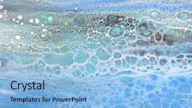  Presentation with abstract blue texture - Cool new PPT theme with marble texture acrylic blue colors backdrop and a light blue colored foreground