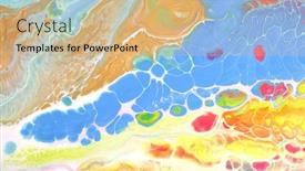  Presentation with marble ink colorful marble - PPT theme featuring marble texture acrylic colors colorful blots abstract background background and a coral colored foreground