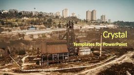  Presentation with steel industry - Amazing PPT theme having march 13 chongqing iron steel backdrop and a tawny brown colored foreground